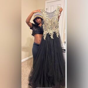 Gold and black cute dress